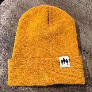 Women’s Mustard Beanie with Tree Patch